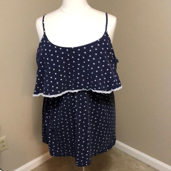 Cacique Other - Cacique navy and star nightgown with lace